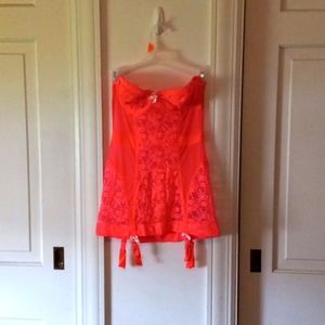 Victoria's Secret 34C sheer corset/slip w/garter